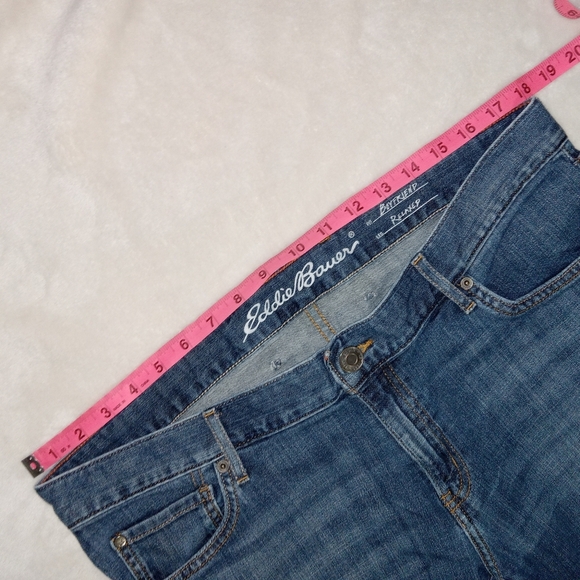 Eddie Bauer EUC Plaid Patch Relaxed Fit Boyfriend Jeans size 14 - Picture 12 of 12
